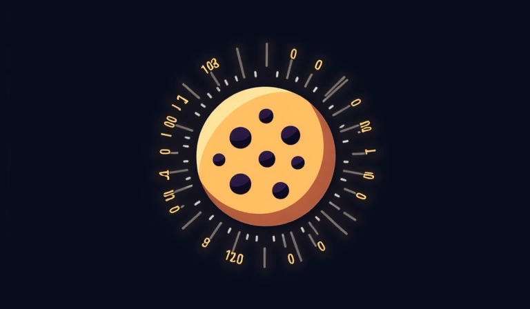 Ilustración de una galleta digital representando una cookie