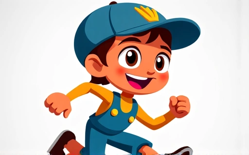 Unique cartoonish racing character, expressive, dynamic pose, no text