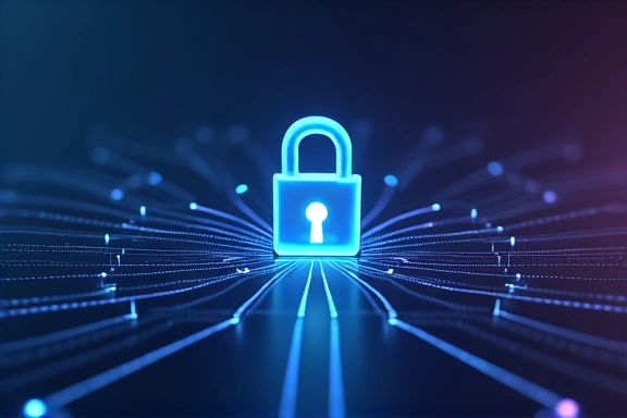 Ilustración de un candado digital simbolizando seguridad y protección de datos.